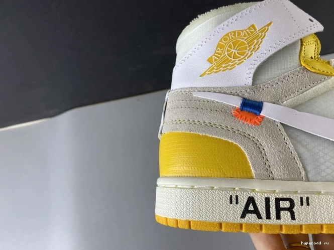 Powder AQ0818-149 x Off-White 1 Jordan Air White NRG Yellow-Cone Dark 1212